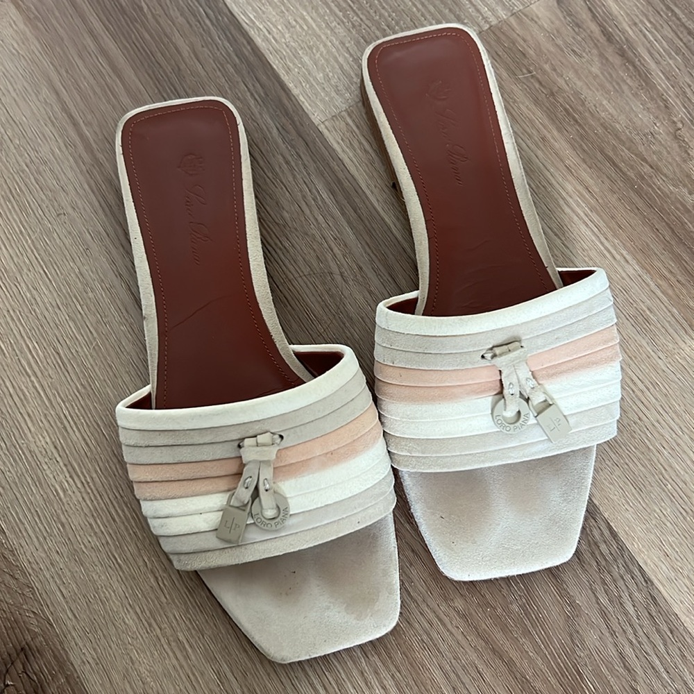 Loro Piana Charms Pleated Slide Sandal (Women) (IT35) - Picture 8 of 10